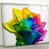 Glass Wall Art For Big Wall Office Decor Tempered Glass Printing Wall Art Rainbow Rose Wall Art Flower Wall Art Valentines