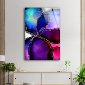 Glass Wall Art Tempered Glass Wall Art Abstract Marble Texture Gold Alcohol Ink Art