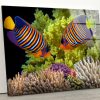 Glass Wall Decor Living Room Tempered Glass Print Abstract Art Wall Hanging Under The Sea Ocean Aquarium Art