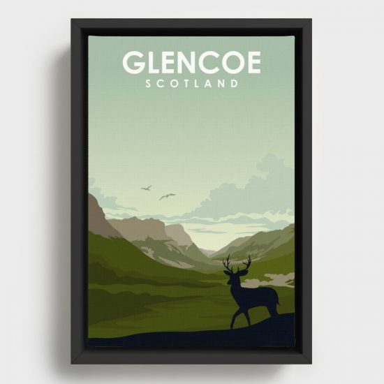 Glencoe National Park Travel Poster Canvas Print Wall Art Decor 1