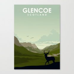 Glencoe National Park Travel Poster Canvas Print - Wall Art Decor
