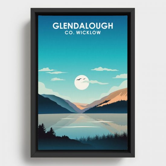 Glendalough Ireland Travel Poster Canvas Print Wall Art Decor 1