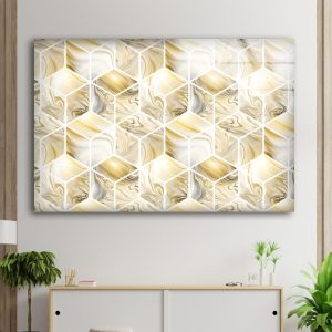 Gold Abstract Wall Art Gold Fractal Wall Art Glass Print