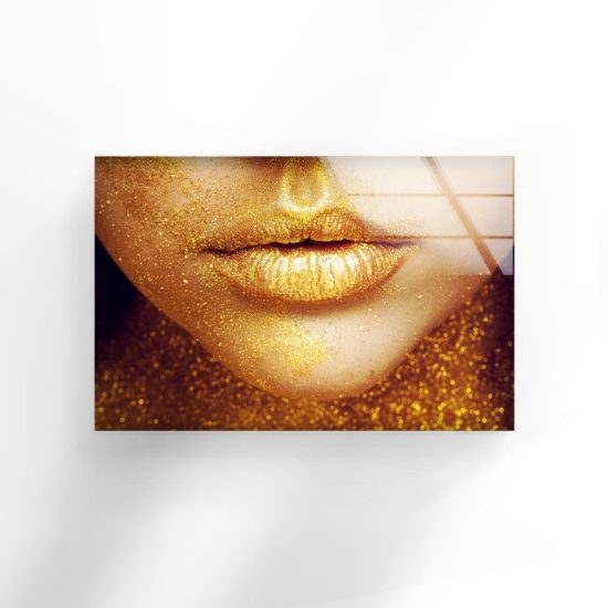 Gold Lips Wall Art Lips Wall Art Black Woman Wall Art Glass Print 2 1