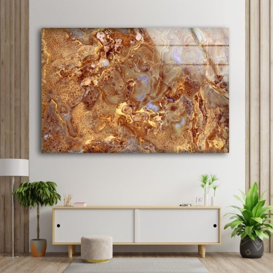 Granite Wall Art Gold Marble Wall Art Abstract Wall Art Onyx Art Glass Print 1