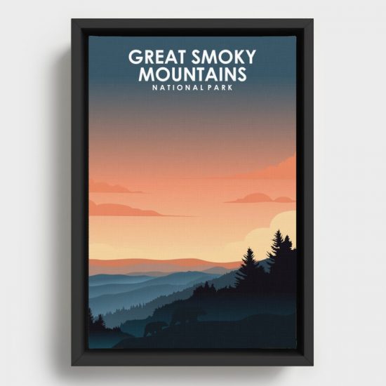 Great Smoky Mountains National Park Travel Poster Canvas Print Wall Art Decor 1