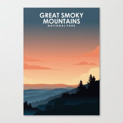 Great Smoky Mountains National Park Travel Poster Canvas Print - Wall Art Decor