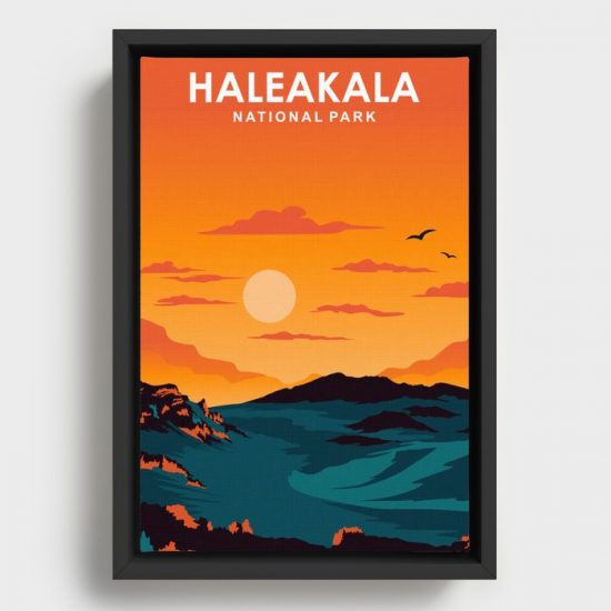 Haleakala National Park Travel Poster Canvas Print Wall Art Decor 1