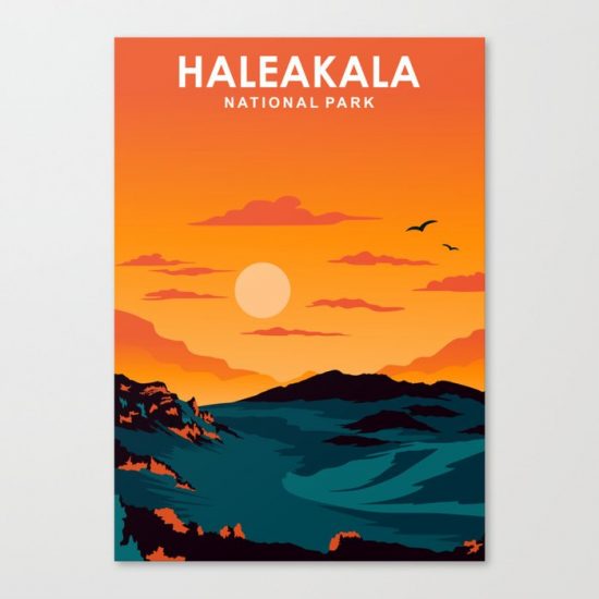 Haleakala National Park Travel Poster Canvas Print - Wall Art Decor