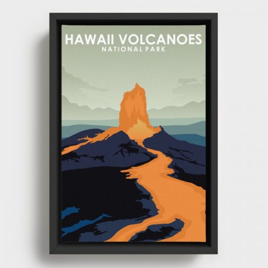 Hawaii Volcanoes National Park Travel Poster Canvas Print Wall Art Decor 1
