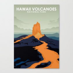 Hawaii Volcanoes National Park Travel Poster Canvas Print - Wall Art Decor