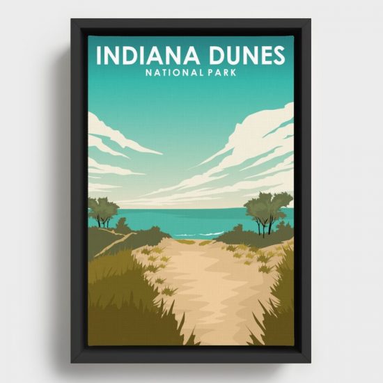 Indiana Dunes National Park Travel Poster Canvas Print Wall Art Decor 1