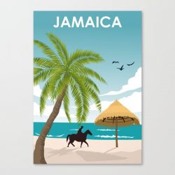 Jamaica Beach Vintage Travel Poster Canvas Print - Wall Art Decor