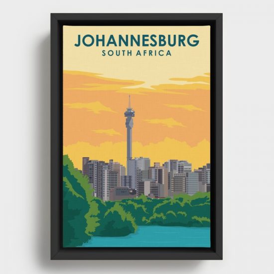 Johannesburg South Africa Travel Poster Canvas Print Wall Art Decor 1