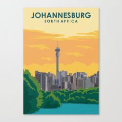 Johannesburg South Africa Travel Poster Canvas Print - Wall Art Decor
