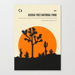 Joshua Tree National Park Vintage Minimal Travel Poster Canvas Print - Wall Art Decor