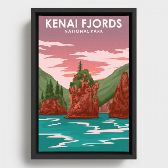 Kenai Fjords National Park Vintage Travel Poster Canvas Print Wall Art Decor 1