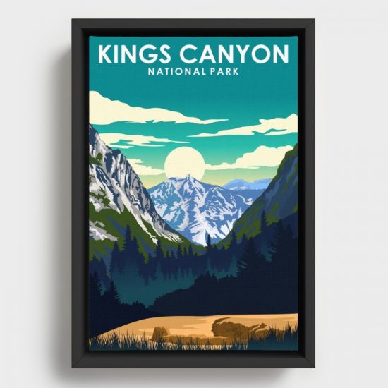 Kings Canyon National Park Travel Poster Canvas Print Wall Art Decor 1