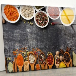 Kitchen Wall Art Spoon Spices Wall Art Tempered Glass Painting Kitchen Wall Decor Food Glass Wall Art Kitchen Art Kitchen Decor 1 1
