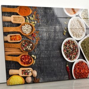 Kitchen Wall Art Spoon Spices Wall Art Tempered Glass Painting Kitchen Wall Decor Food Glass Wall Art Kitchen Art Kitchen Decor