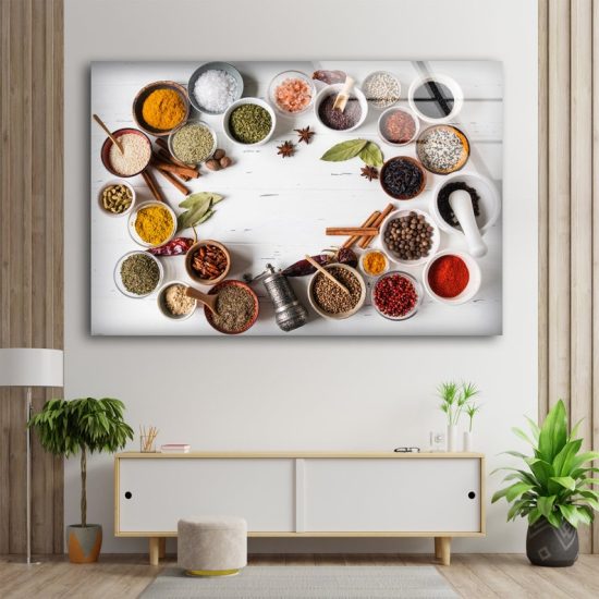 Kitchen Wall Art Spoon Spices Wall Art Tempered Glass Painting Kitchen Wall Decor Food Glass Wall Art Kitchen Decor Kitchen Art 1