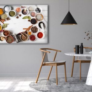 Kitchen Wall Art Spoon Spices Wall Art Tempered Glass Painting Kitchen Wall Decor Food Glass Wall Art Kitchen Decor Kitchen Art 2