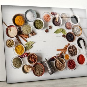 Kitchen Wall Art Spoon Spices Wall Art Tempered Glass Painting Kitchen Wall Decor Food Glass Wall Art Kitchen Decor Kitchen Art