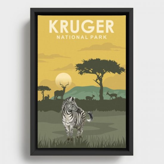 Kruger National Park Travel Poster Canvas Print Wall Art Decor 1