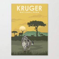 Kruger National Park Travel Poster Canvas Print - Wall Art Decor