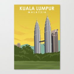 Kuala Lumpur Travel Poster Canvas Print - Wall Art Decor