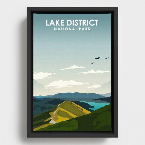 Lake District National Park England Travel Poster Canvas Print Wall Art Decor 1
