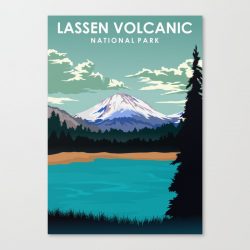 Lassen Volcanic National Park Travel Poster Canvas Print - Wall Art Decor