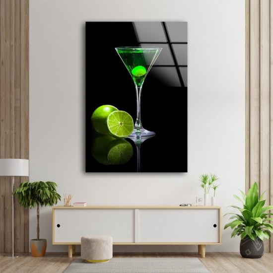 Lime Cocktail Wall Art Lemon Drink Wall Art Kitchen Wall Art Glass Print