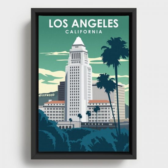 Los Angeles California Vintage Travel Poster Canvas Print Wall Art Decor 1