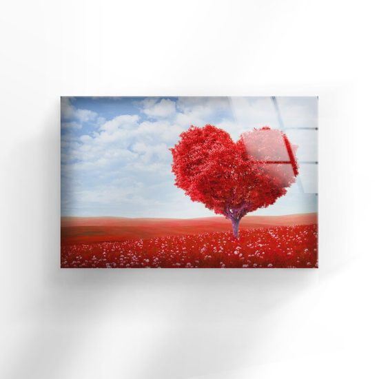 Love Wall Art Valentines For Her Heart Wall Art Glass Print 1