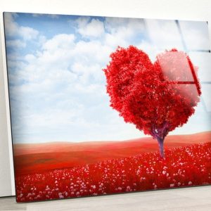 Love Wall Art Valentines For Her Heart Wall Art Glass Print