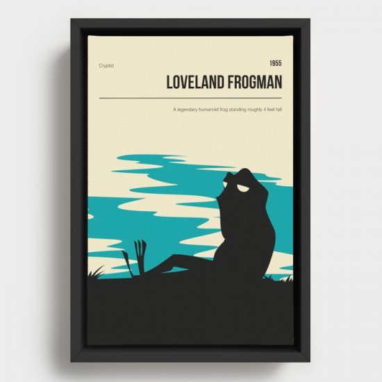 Loveland Frogman Cryptids Minimal Poster Canvas Print Wall Art Decor 1