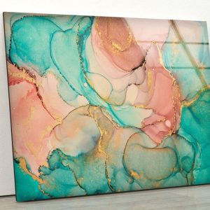 Luxurious Glamorous Abstract Fluid Style Glass Wall Art Glass Wall Decor Wall Hanging Abstract Wall Art Abstract