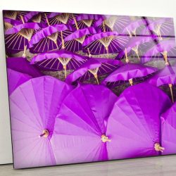 Luxurious Glamorous Abstract Fluid Style Glass Wall Art Glass Wall Decor Wall Hanging Japanese Umbrella Wall Art