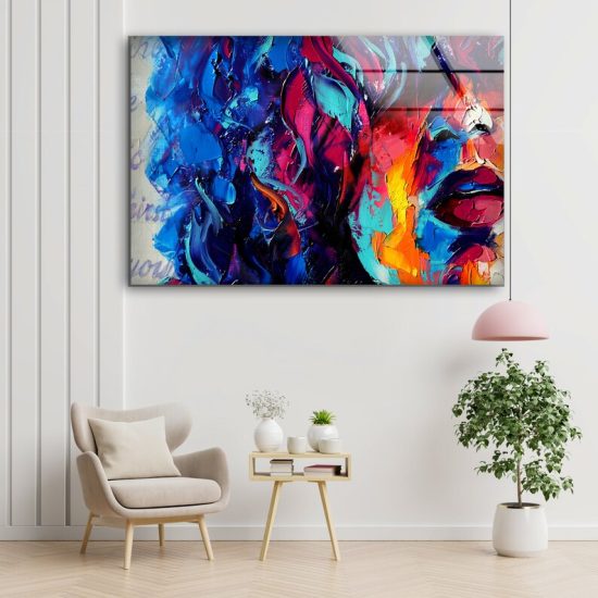 Luxurious Glamorous Abstract Fluid Style Glass Wall Art Glass Wall Decor Wall Hanging Tempered Glass Woman Painting Wall Art 1