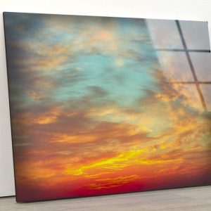 Luxurious Glamorous Abstract Style Glass Wall Art Glass Wall Decor Wall Hanging Abstract Wall Art Sunset Sky View Wall Art