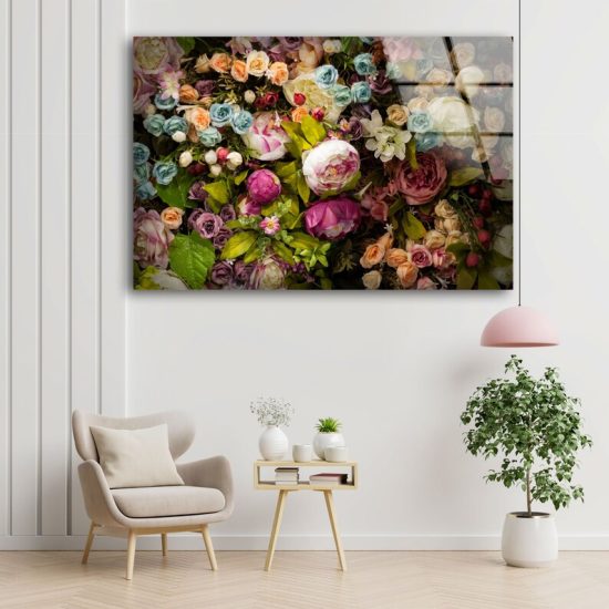 Luxurious Glamorous Abstract Style Glass Wall Art Glass Wall Decor Wall Hanging Colorful Roses Flowers Wall Art 2 Luxurious Glamorous Abstract Style Glass Wall Art Glass Wall Decor Wall Hanging Colorful Roses Flowers Wall Art 2