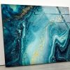 Luxurious Glamorous Fluid Style Glass Wall Art Glass Wall Decor Wall Hanging Tempered Glass Art Fractal Wall Art Abstract Wall Art