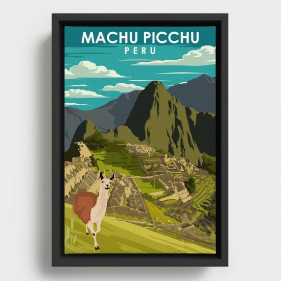 Machu Picchu Peru Vintage Minimal Inca Travel Poster Canvas Print Wall Art Decor 1