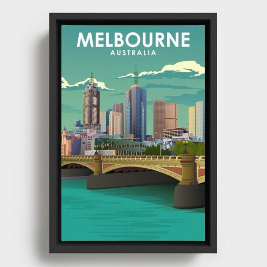 Melbourne Australia Vintage Travel Poster Canvas Print Wall Art Decor 1