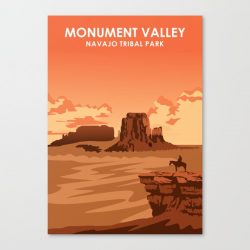 Monument Valley National Park Travel Poster Canvas Print - Wall Art Decor