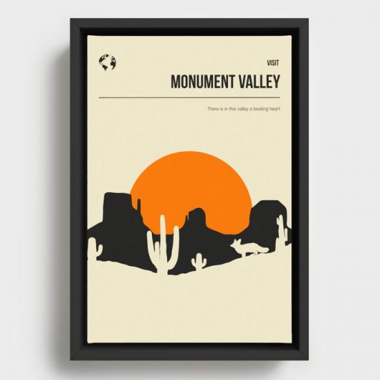 Monument Valley National Park Vintage Minimal Travel Poster Canvas Print Wall Art Decor 1