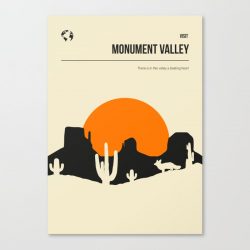 Monument Valley National Park Vintage Minimal Travel Poster Canvas Print - Wall Art Decor