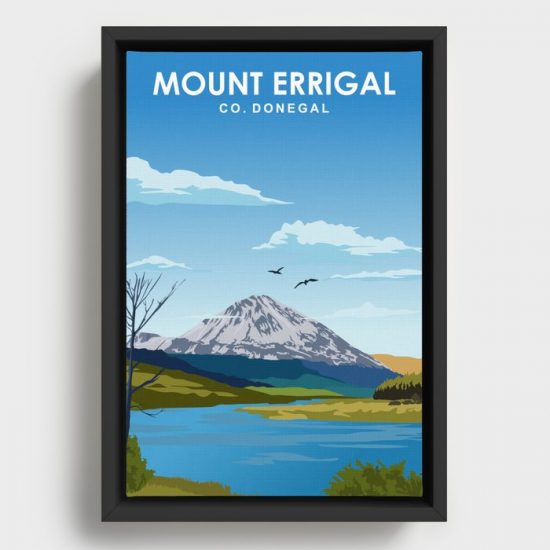 Mount Errigal Ireland Donegal Travel Poster Canvas Print Wall Art Decor 1