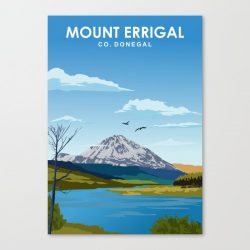 Mount Errigal Ireland Donegal Travel Poster Canvas Print - Wall Art Decor